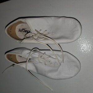 So Danca White Tie String Jazz Split sole shoes - child size 3